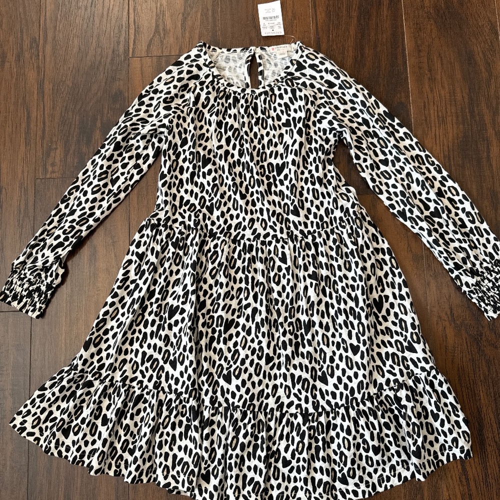 Crew cut leopard cotton dress new with tags